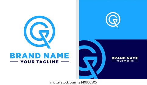 QG LOGO MONOGRAM CIRCLE LINE EDITABLE