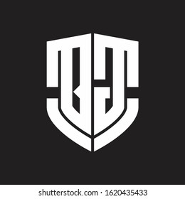 QG Logo monogram with emblem shield shape design isolated on black background