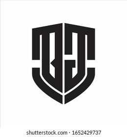QG Logo monogram with emblem shield shape design isolated on white background