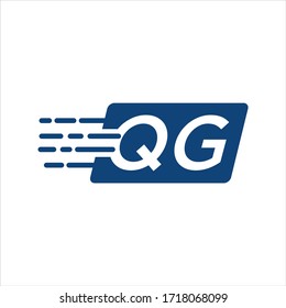 QG Logo monogram with negative space style design template isolated on white background fast logo

