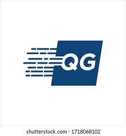 QG Logo monogram with negative space style design template isolated on white background fast logo
