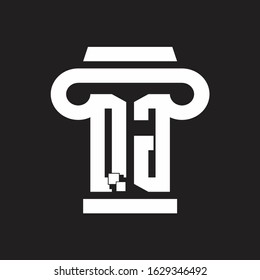 QG Logo monogram with pillar style design template