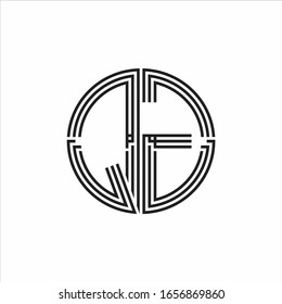 QG Logo monogram triple ribbon style line design template isolated on white background