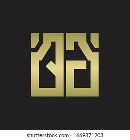 QG Logo with squere shape design template with gold colors