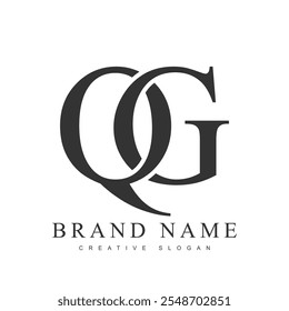 QG trendy logotype template. Initial letter q and g classic font style. Creative logo for company name or identity. Vector illustration.