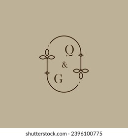QG wedding initial logo in high quality professional design that will print well across any print media