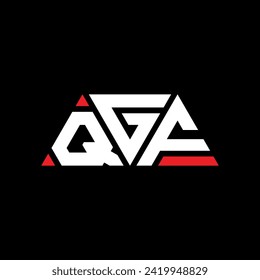 Diseño del logotipo de la letra triangular QGF con forma triangular. Monograma de diseño del logotipo del triángulo QGF. Plantilla de logotipo vectorial de triángulo QGF con color rojo. Logo triangular QGF Diseño sencillo, elegante y lujoso.