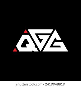 QGG triangle letter logo design with triangle shape. QGG triangle logo design monogram. QGG triangle vector logo template with red color. QGG triangular logo Simple, Elegant, and Luxurious design.