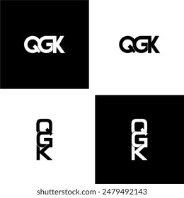 qgk typography letter monogram logo design