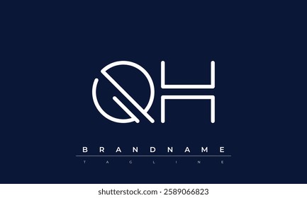 QH Abstract letter logo. This logo icon incorporate with abstract shape in the creative way