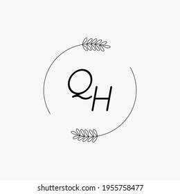 QH Beauty vector initial logo, handwriting logo of initial signature