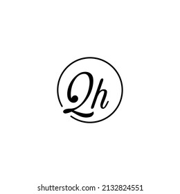QH circle feminine concept initial logo best for beauty and fashion