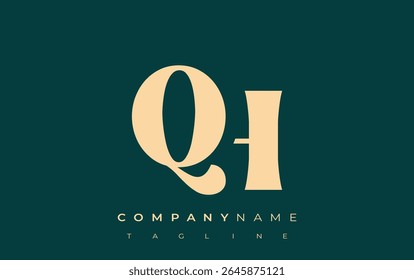 QH Creative Abstract Typography Logo Design. Elegant logo combining bold typography and creative shapes, ideal for branding and identity solutions.