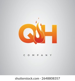 QH Creative Fire Letter Logo-Design