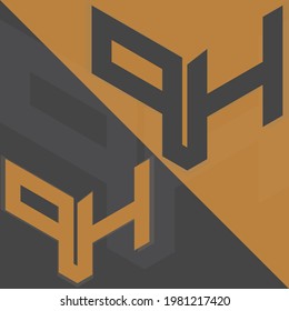 QH, HQ, Abstract initial monogram letter alphabet logo design