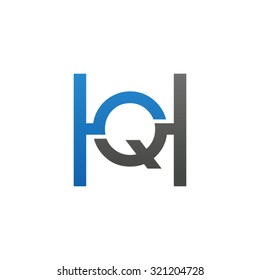 QH HQ initial company H square shape logo blue