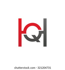 QH HQ initial company H square shape logo red