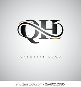 QH Infinity Monogram Logo – Elegant Modern Letter mark Design with Luxury Loop and Stylish Branding Symbol
