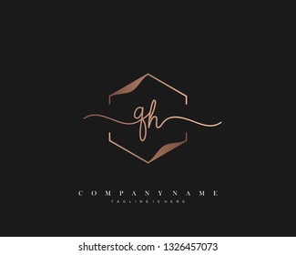 QH initial handwriting logo template vector