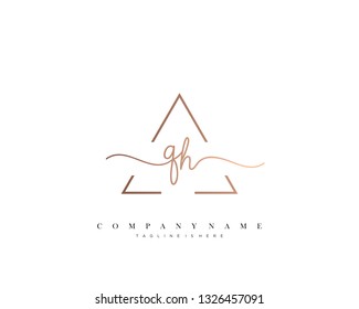QH initial handwriting logo template vector