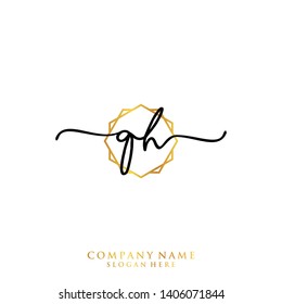 QH Initial handwriting logo template