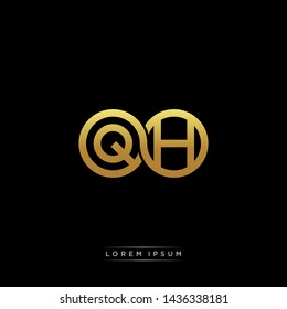 QH initial letter linked circle capital monogram logo modern template