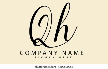 Qh diseño inicial del logotipo, plantilla de diseño de letra del logotipo Q h