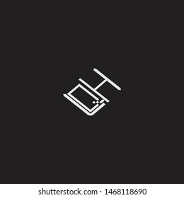 QH Initial Logo letters with rotate squere template