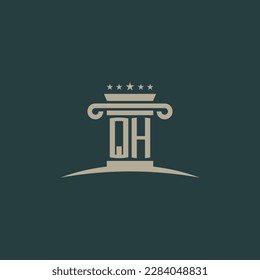 QH initials law of justice logo vector design template