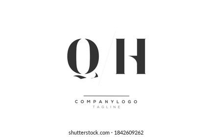 QH initials monogram letter text alphabet logo design