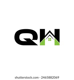QH letter creative real estate vector logo design.