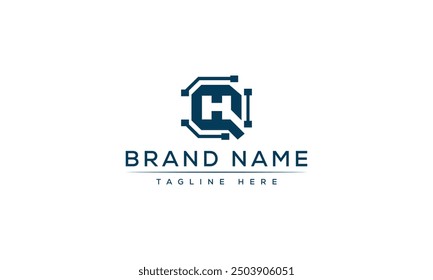 QH logo Design Template Vector Graphic Branding Element.