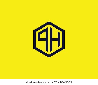 Plantilla vectorial de diseño de logotipo QH