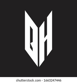 QH Logo monogram with emblem style isolated on black background