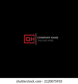Monograma del logotipo QH aislado en la plantilla de diseño de elementos de círculo