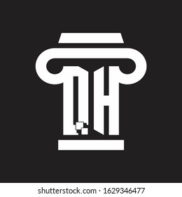 QH Logo monogram with pillar style design template