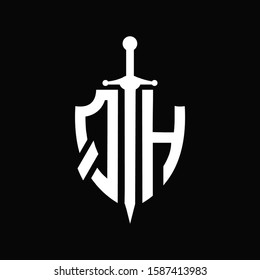 QH logo with shield shape and sword