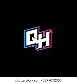 QH-Monogramm-Logo-Design mit abstraktem Formkonzept in Vektorgrafik
