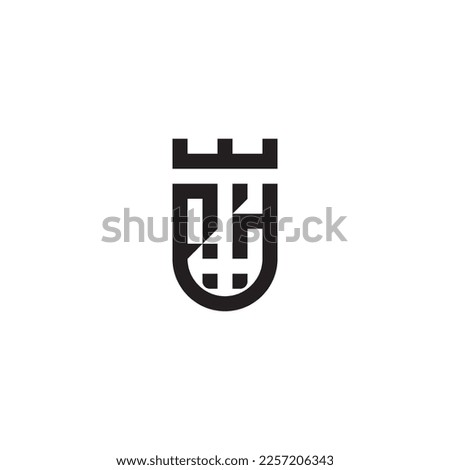QH shield concept retro logo in high quality professional design that will print well across any print media