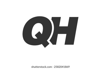 QH Techno Editable Font Logo For Corporate Branding. Bold, Futuristic Design With Unique Typographic Ideas. Minimal Custom Type And Dynamic Letter Variations For Promotion, Printing, And Book Titles