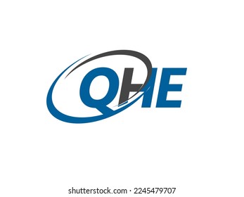 QHE letter creative modern elegant swoosh logo design