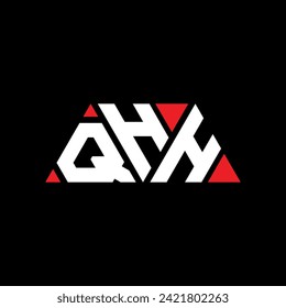 Diseño del logotipo de la letra del triángulo QHH con forma de triángulo. Monograma de diseño del logotipo del triángulo QHH. Plantilla de logotipo vectorial de triángulo QHH con color rojo. Logo triangular QHH Diseño sencillo, elegante y lujoso.