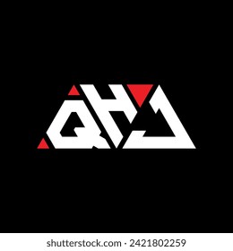 QHJ Triangle Buchstaben Logo Design mit Dreieck Form. QHJ Dreieck Logo Design Monogramm. QHJ Dreieck-Vektorlogo-Vorlage mit roter Farbe. QHJ dreieckiges Logo Einfach, elegant und luxuriös.