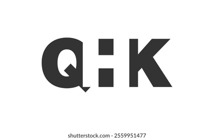 QHK logo design. Initial letter Q H K bold font style for tech startups, consulting, corporate branding. Creative company name, headlines typography identity, trendy logotype. Vector illustration.