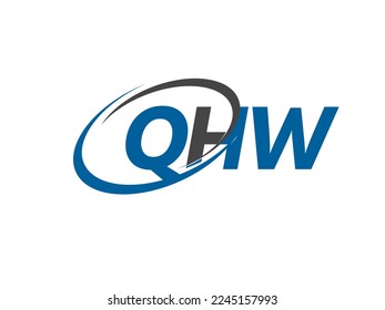 QHW letter creative modern elegant swoosh logo design