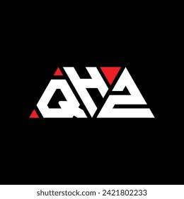 QHZ triangle letter logo design with triangle shape. QHZ triangle logo design monogram. QHZ triangle vector logo template with red color. QHZ triangular logo Simple, Elegant, and Luxurious design.