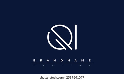 QI Abstract letter logo. This logo icon incorporate with abstract shape in the creative way