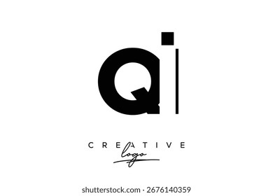 QI Criativo Minimalista Negativo Espaço Último Logotipo com Monograma Moderno para Branding e Logotipo de Marca Comercial com Letras Iniciais Design de logotipo para Branding.