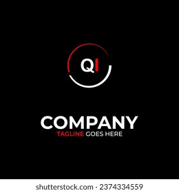 Plantilla de diseño de logotipo de letras modernas creativas QI