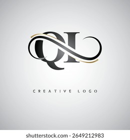 QI Infinity Monogram Logo – Elegant Modern Letter mark Design with Luxury Loop and Stylish Branding Symbol
